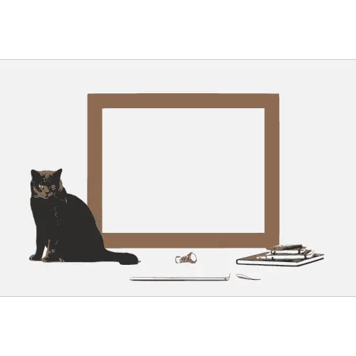 Cat Sitting Near The Frame ID: 1644653843067
